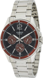 Наручные удобные часы Casio MTP-1374D-5AVВF Черные с красным/серебристым - изображение 1