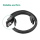 Кабель Ugreen SATA Serial ATA III с блокировочной защелкой 0.5 м Black (US217) - изображение 2