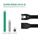 Кабель Ugreen SATA Serial ATA III с блокировочной защелкой 0.5 м Black (US217) - изображение 6