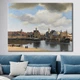 Картина Холстович Вид Делфта 30x40 см. Интерьерная картина Яна Вермеера для офиса, гостиной, спальни, кухни, ресторана, холла - изображение 1