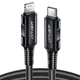 Кабель ACEFAST C4-01 USB-C to Lightning 1.8 м, нейлоновая оплётка, поддержка PD 30 Вт Black - изображение 1