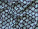 Ткань Шифон креповый цветочная геометрия, зеленый на темно-синем, пог. м. (ш40, 10470, д17 цв1) - изображение 3