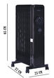 Масляный радиатор обогреватель 11 секцій 2300 Вт 23 кв м Luxell LUX-1230S Black (29001) - изображение 2