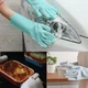 Силиконовые перчатки для уборки и мытья посуды Magic Silicone Gloves Бирюзовые HMD 91-8722182 - изображение 6