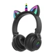 Наушники беспроводные STN 27 Bluetooth Cat Ear LED Единорог кошачьи ушки с подсветкой Черные - изображение 2