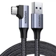 Кабель UGREEN US385 USB 3.0 to USB-C 90˚ PD QC3.0 3A 5GBps 1m Black (20299) - изображение 1