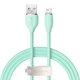 Кабель BASEUS Jelly Liquid Silica Gel Fast Charging Data Cable USB to iPhone 2.4A Green 1.2м (CAGD000006) - зображення 1