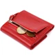 Женский кожаный стильный кошелек GRANDE PELLE Leather Wallet 11365 Красный - изображение 5