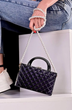 Сумка клатч No Brand 7-27235 женская черная с цепочкой из жемчуга - изображение 3