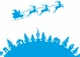 Новогодняя наклейка Рождество (санта декор витрины Олени Елка снег елки) матовая большой набор Голубой - изображение 2
