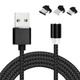 Кабель магнитный USB Type-C MicroUSB Lightning 3в1 360 2м нейлон - изображение 1