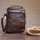 Сумка планшет через плечо мужская из натуральная кожи Vintage leather-14991 Коричневая - изображение 13