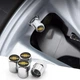 Набор колпачков на ниппель для автомобиля Chevrolet SUNROZ Caps Short Silver Шевроле 4 штуки (A-67025) - изображение 6