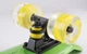 Скейтборд пластиковый Penny LED WHEELS FISH 22in со светящимися колесами SK-405-8 (салат-чер-желтый) - изображение 4