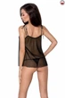 Сорочка прозрачная беби долл Passion MELANIA CHEMISE XXL/XXXL Черный ( EL16306 ) - изображение 2