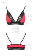 Эластичный топ с кружевом Passion PS001 TOP M Красный/Чёрный ( SO4184 ) - изображение 8