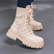 Ботинки женские Fashion Horseshoe 3367 39 размер 25 см Бежевый - изображение 7
