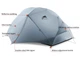 Намет двомісний 3F Ul Gear Taiji 2 person 15D 4 season Grey - зображення 3