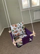 Детская качеля Infancy Лесные подвесная из натурального дерева фиолетовая тканевая основа от 7 месяцев до 5 лет - изображение 8