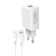 Зарядне мережеве XO L85D (1USB/QC3.0/3A/18W) Micro USB Білий - изображение 1
