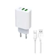 Зарядне мережеве XO L85C (2USB 2.4A) Micro USB Білий - изображение 1