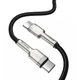 Кабель USB Type-C > USB Type-C Baseus Cafule Metal Data Cable 100W 2.0m (CATJK-D01) Black - изображение 3