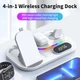 Док-станція з годинником та LED підсвічуванням STR 4 in 1 (для iPhone/Apple Watch/AirPods/USB) - White - зображення 3