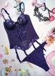 Корсет ажурный со съемными подвязками для чулок Lormar 70B + подарок стринги фиолетовый(L2024) - изображение 1