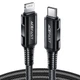 Кабель ACEFAST C4-01 Type-C to iP 3A, 30W, 1.8m, nylon, zinc connectors, Black (6974316281306) - изображение 1