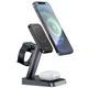 Бездротовий зарядний пристрій Acefast E3 desktop three-in-one wireless charging stand Black - зображення 3