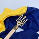 Металлическая навершая на флаг в форме стального Трезуба, верхушка стальная на флагшток цвет платина, размер 15х7.5 см - изображение 4