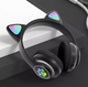 Детские беспроводные наушники с кошачьими ушками Cat ear M23 Bluetooth наушники с RGB подсветкой Черные Black - изображение 3