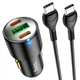 Зарядний автомобільний HOCO NZ6 (2PD/25W+20W) (1USB/QC3.0/3A/18W) Type-C-Type-C Чорний - зображення 1