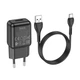 Мережевий зарядний пристрій Hoco C96A + кабель USB -Type-C Single Port Charger 1USB 2.1A Black - зображення 1