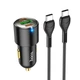 АвтоЗарядное устройство QC/PD 45W + кабель Type-C to Type-C HOCO NZ6 |USB/2Type-C, 3A,QC/PD, 45W| Черный - изображение 1