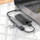 USB хаб розширювач із входом Type-C HUB адаптер HOCO Mini 4-in-1 converter (USB3.0+3*USB2.0). Grey - зображення 3