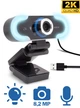 Веб камера 2560х1440 PC-camera TrendWill B10 Ultra HD 2K Чёрная с микрофоном и подсветкой крепление на прищепке - изображение 1