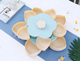 Вращающаяся складна двухъярусная конфетница SUNROZ Flower Candy Box для конфет и фруктов Фруктовница (SUN4324) - изображение 7