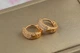 Серьги Xuping Jewelry колечки с тремя дорожками из камней 1 см золотистые - изображение 2