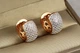 Сережки Xuping Jewelry широкі сіточка з родієм 1.6 см золотисті - зображення 1