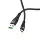 Кабель для зарядки Hoco U53 Flash Type-C (1.2м, 5A, быстрая зарядка, USB, оплетка TPE, тайп си) - Черный - изображение 3