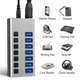 USB hub Acasis H707 на 7 портов USB 3.1 с отдельными переключателями (Серый) - изображение 7