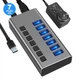 USB hub Acasis H707 на 7 портов USB 3.1 с отдельными переключателями (Серый) - изображение 2