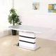 Стол обеденный раскладной Филадельфия DT-9108 G Евродом 80х120(+40) см стекло + МДФ/нержавеющая сталь белый + черный - изображение 1