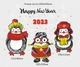 Наклейки Новорічні Пінгвіни 2023 (декор на скло і стіни напис З новим роком сніг зима) Лист 100х34 см матовая - зображення 3