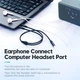 Кабель Vention Audio 3.5мм F 4pin - 2x3.5мм M 3pin 0.3 м, с поддержкой микрофона, стерео (BBTBY) - изображение 4