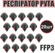Респіратор РУТА FFP3 черный с красным клапаном 20 шт (защитная маска, распиратор) ГДК 50 - изображение 1