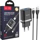 Зарядное устройство HOCO N1 2.4A порт USB + кабель USB-TypeC Black (29443) - изображение 1