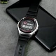Мужские наручные часы Casio W-216H-1C с цифровым дисплеем Серый\Черный ремень - изображение 3
