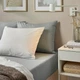 Простирадло на резинці IKEA DVALA 90х200 см світло-сіре (504.824.59) - изображение 3